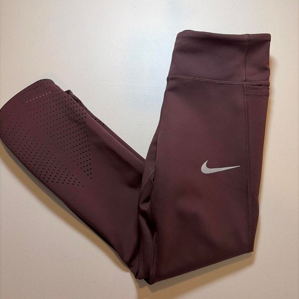 Nike Women's Burgundy and Brown Leggings